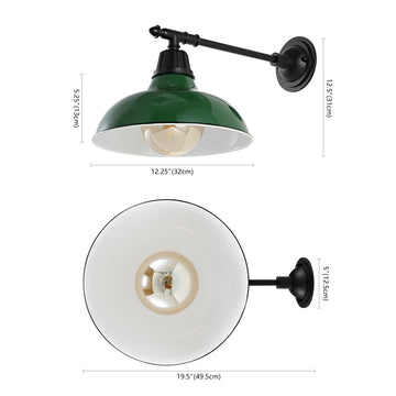 Wallace 12.25" Farmhouse Industrial Indoor/Outdoor Iron LED Victorian Arm Outdoor Sconce